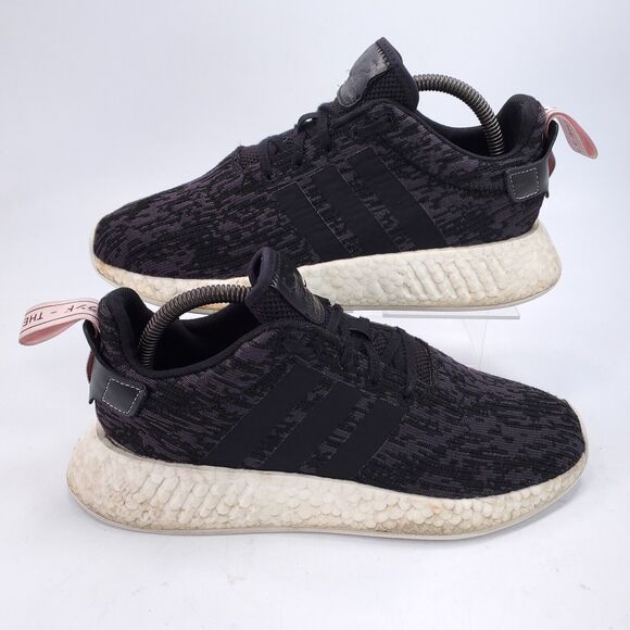 Adidas NMD R2 Lace Up Athletic Training Shoe Womens Size 8.5 BY9314 Black White - Picture 6 of 9